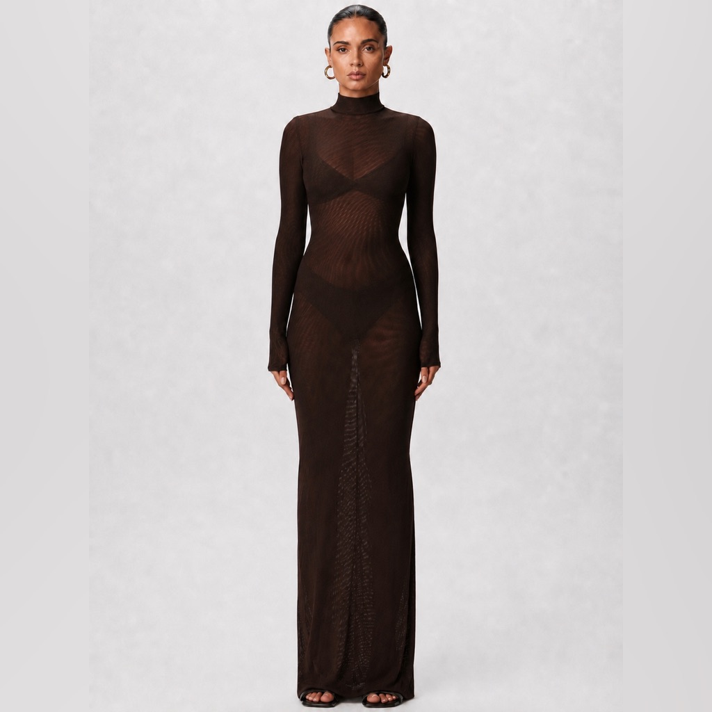 Naked Wardrobe Mesh Maxi Dress